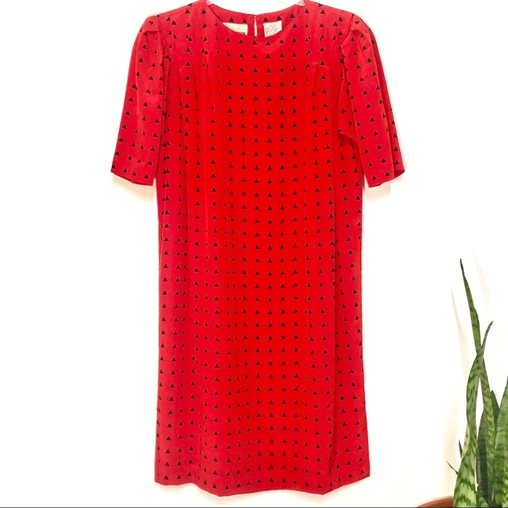 Vintage red and black triangle dress